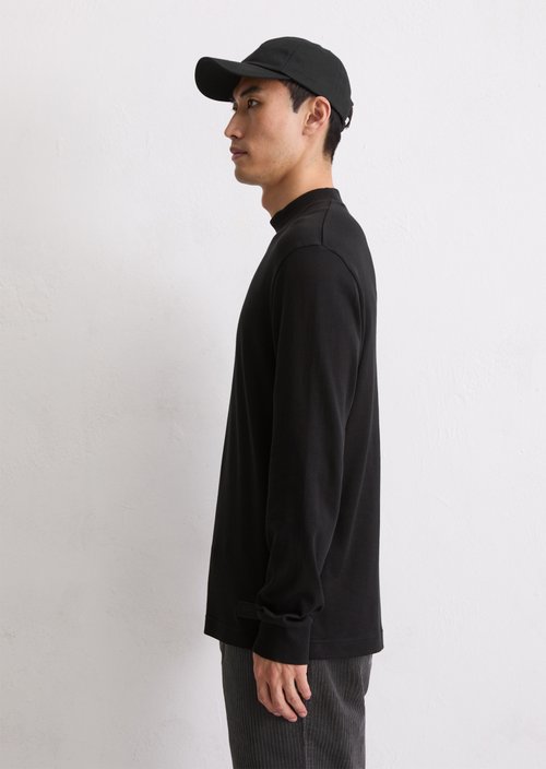 DfC stand-up collar longsleeve regular — Black