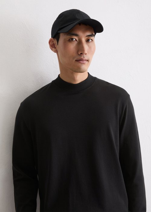 DfC stand-up collar longsleeve regular — Black
