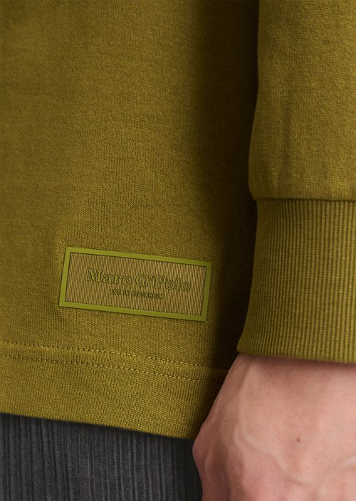DfC stand-up collar longsleeve regular — Green Mustard