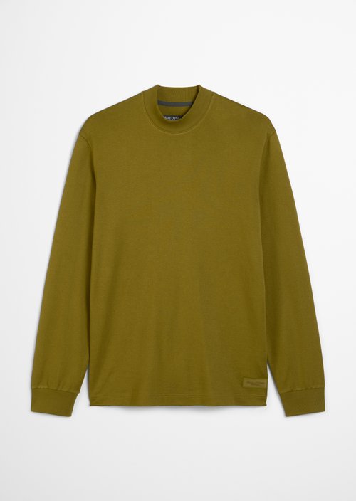 DfC stand-up collar longsleeve regular — Green Mustard