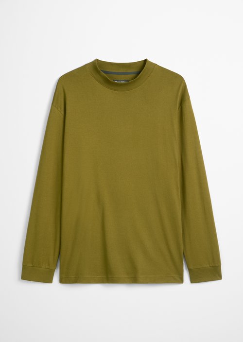DfC stand-up collar longsleeve regular — Green Mustard