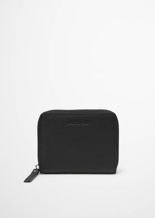 Zipper wallet medium Black in front view