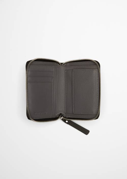 Zipper wallet medium Black shown opened