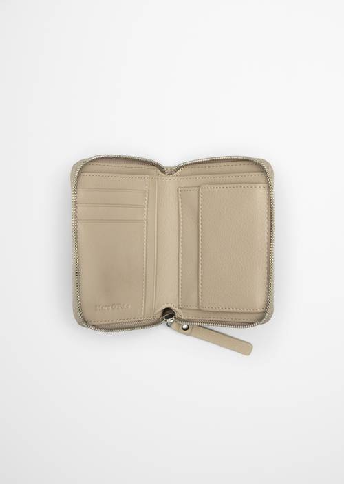 Zipper wallet medium Chalky Mauve shown opened