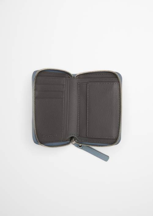 Zipper wallet medium Slate Blue shown opened