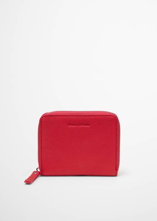 Zipper wallet medium Shiny Red in front view