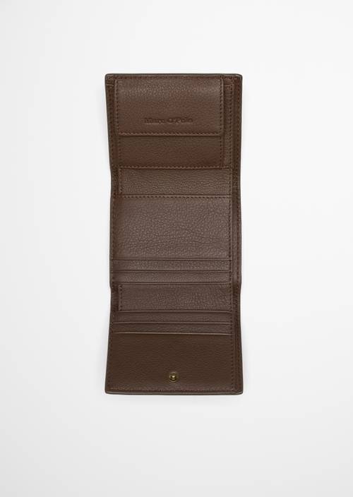 Portfel kombinowany Brown pokazany otwarty