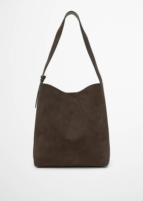 Hobo bag medium Shaded Brown in front view