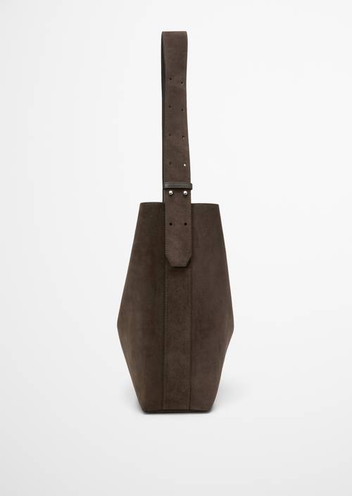 Hobo bag medium Shaded Brown in side view