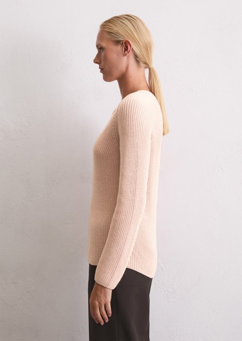 V-neck knitted sweater relaxed — Pastel Rose