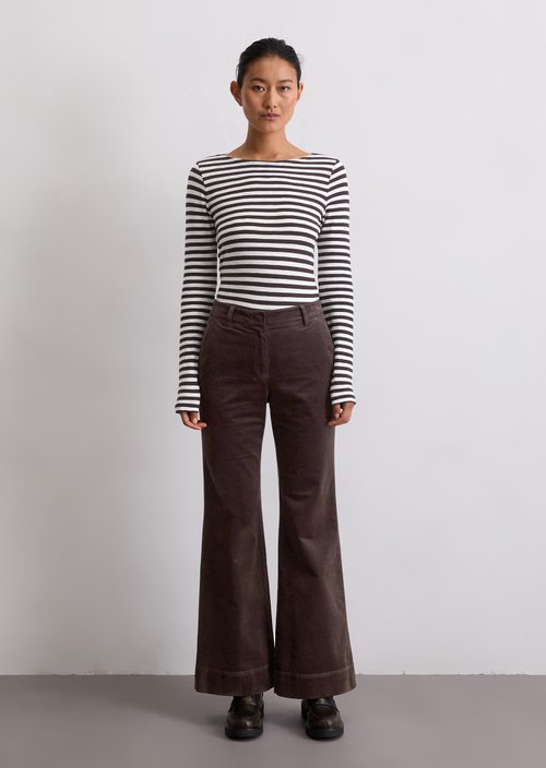 Striped longsleeve regular — Dark Brown