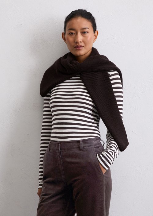 Striped longsleeve regular — Dark Brown