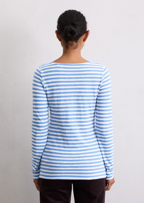Striped longsleeve regular — Medium Blue