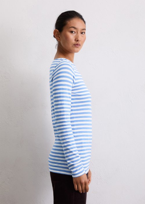 Striped longsleeve regular — Medium Blue