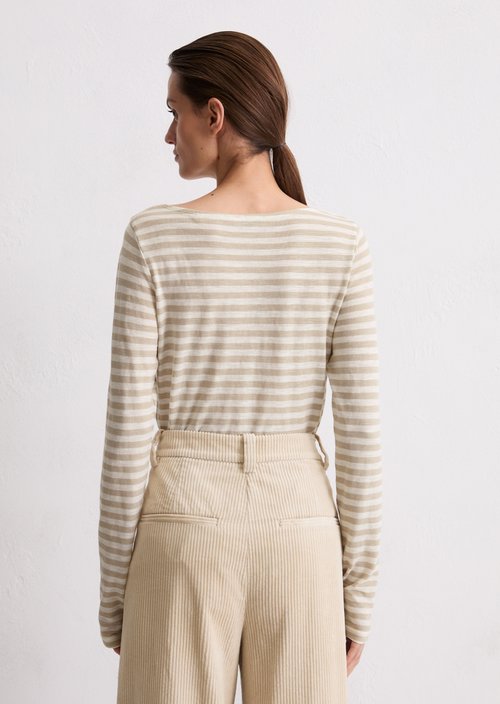 Striped longsleeve regular — Light Brown