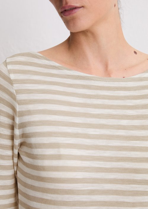 Striped longsleeve regular — Light Brown