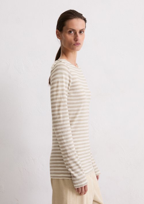 Striped longsleeve regular — Light Brown