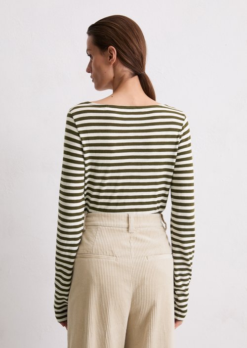 Striped longsleeve regular — Dark Green
