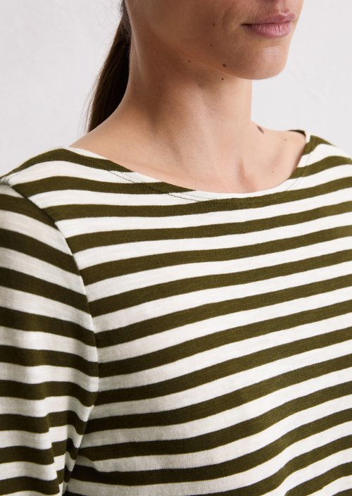 Striped longsleeve regular — Dark Green
