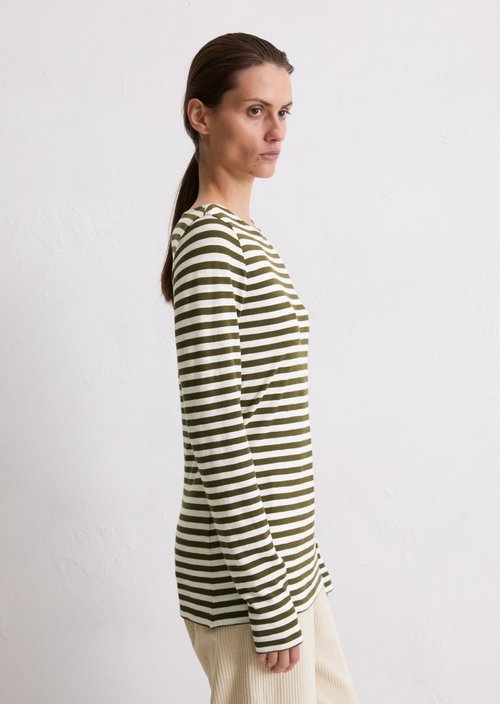Striped longsleeve regular — Dark Green