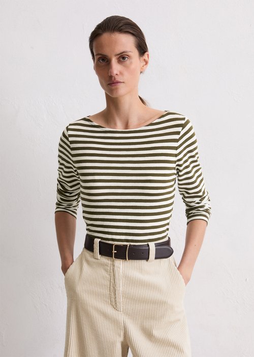 Striped longsleeve regular — Dark Green