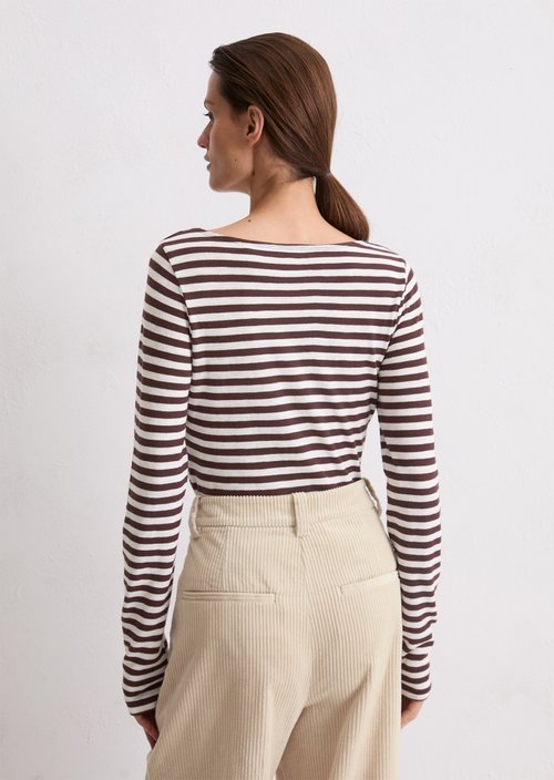 Striped longsleeve regular — Dark Red