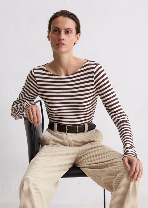 Striped longsleeve regular — Dark Red