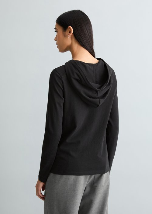 Hooded longsleeve relaxed — Black