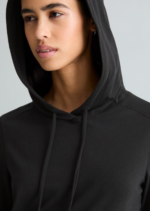 Hooded longsleeve relaxed — Black