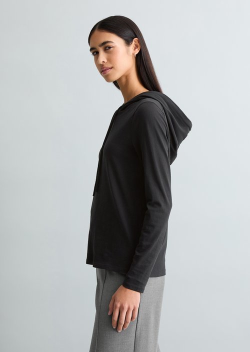 Hooded longsleeve relaxed — Black