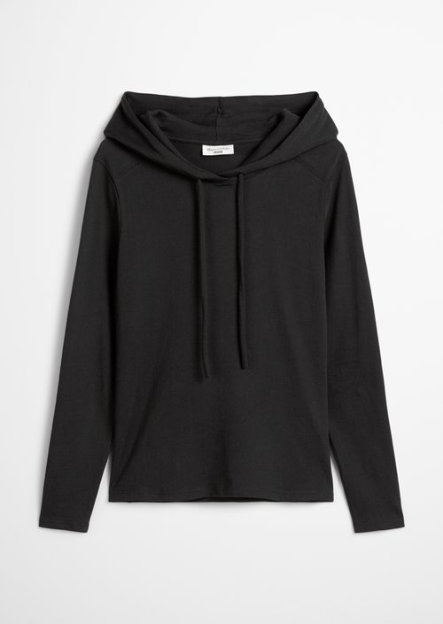 Hooded longsleeve relaxed — Black