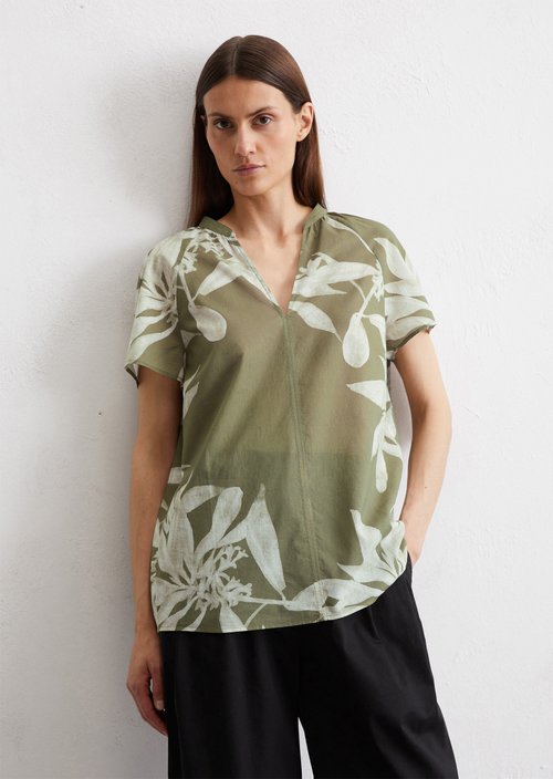 Print blouse shirt regular — Medium Green