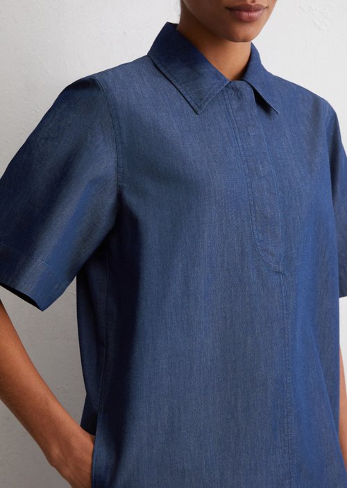 Relaxed denim dress — Medium Blue