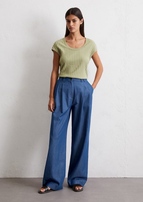 Pointelle T-shirt slim — Smooth Sage