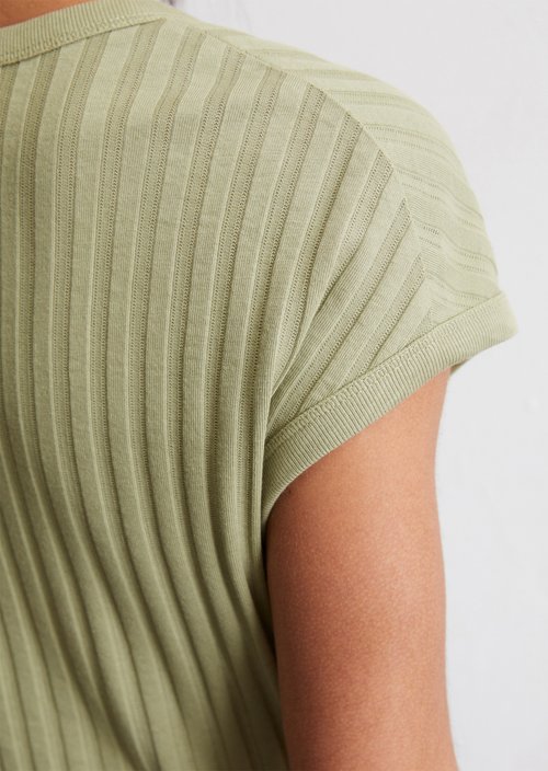Pointelle T-shirt slim — Smooth Sage