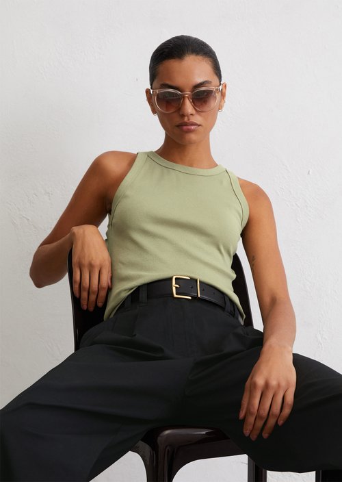 Sleeveless top, regular fit — Smooth Sage