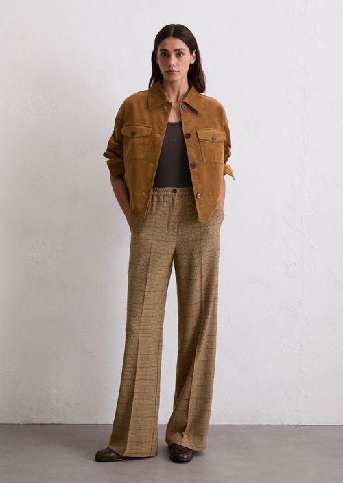 Checked jogger pants relaxed — Dark Beige