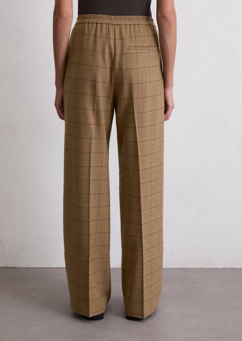 Checked jogger pants relaxed — Dark Beige