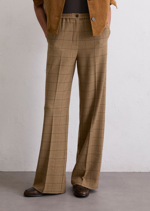 Checked jogger pants relaxed — Dark Beige
