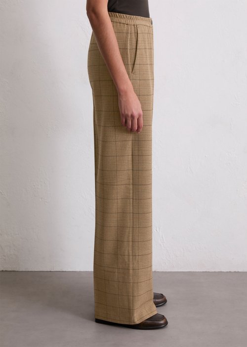 Checked jogger pants relaxed — Dark Beige