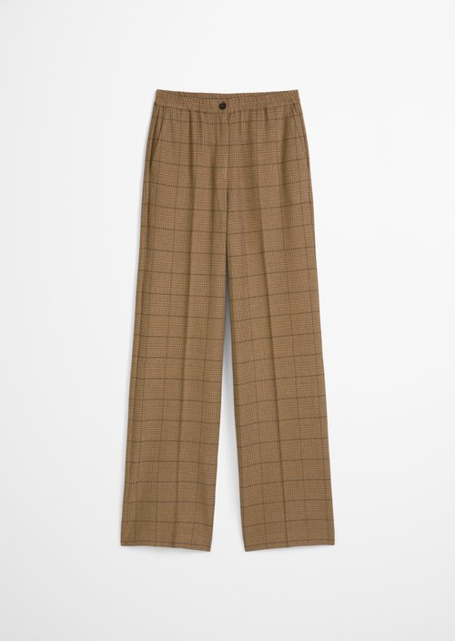 Checked jogger pants relaxed — Dark Beige