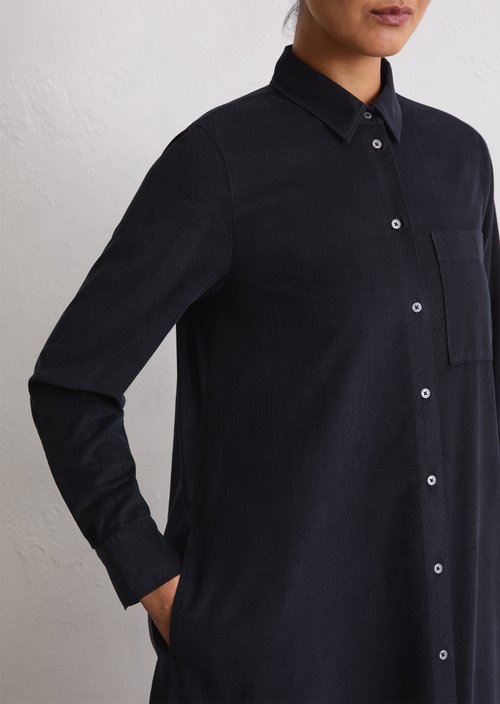 Relaxed shirt dress — Deep Night Blue