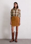 Corduroy mini skirt A-shape made from organic cotton modal stretch