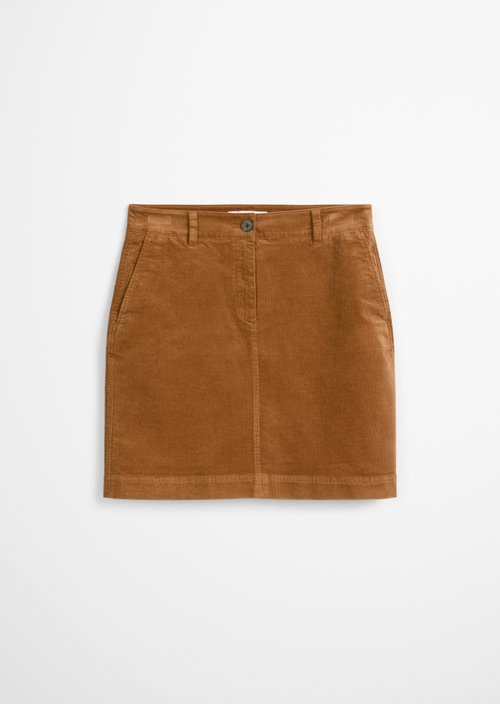 Corduroy mini skirt A-shape — Umbra Brown