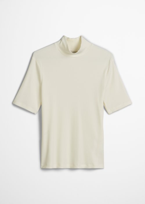 Turtleneck T-shirt slim — White Cotton