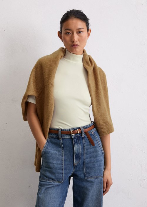 Turtleneck T-shirt slim — White Cotton
