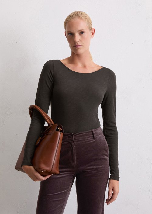 Long-sleeve top — Dark Coffee