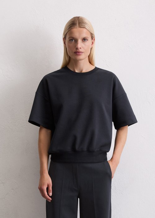 Regular short-sleeved sweatshirt — Deep Night Blue