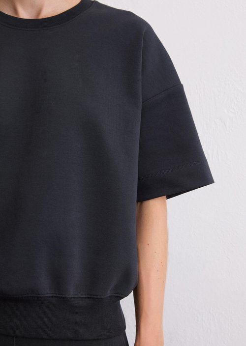 Regular short-sleeved sweatshirt — Deep Night Blue
