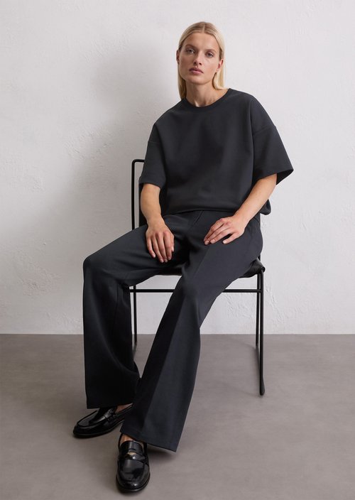Regular short-sleeved sweatshirt — Deep Night Blue